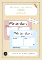 Vorschau - Poster - Wörterrekord für Buchstaben und Nomen/Substantive - Deckblatt
