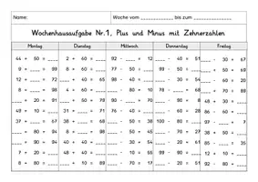 Vorschau - Arbeitsblätter - Wochenhausaufgabe Mathematik Klasse 2 - Seite 2