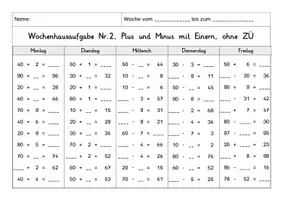 Vorschau - Arbeitsblätter - Wochenhausaufgabe Mathematik Klasse 2 - Seite 3