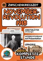 Vorschau - Stundenentwürfe - Die Novemberrevolution 1918 (AB + Lösungen) - Deckblatt