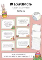 Vorschau - Arbeitsblätter - 10 Schleichdiktate / Laufdiktate: Ostern - Schreiben & Lesen üben (Klasse 2, 3, 4) - Deckblatt