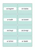 Vorschau - Merkblätter - Wendekärtchen - Unregelmäßige Verben im Präteritum - Seite 1