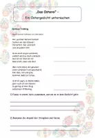 Vorschau - Arbeitsblätter - Arbeitsblatt „Das Osterei“ – Ein Ostergedicht untersuchen (Klasse 4–6; DaZ-geeignet, inkl. Lösung) - Deckblatt