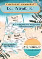 Vorschau - Aufgabenkarten - WiK - Privatbrief Lernfächer Erweiterung 4 Übungsaufgaben - Deckblatt