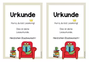 Vorschau - Anderer Materialtyp - Lesepass mit passender Urkunde - Seite 1