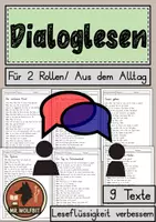 Vorschau - Arbeitsblätter - Dialoglesen, Leseverständnis, Grundschule, Leseflüssigkeit - Deckblatt