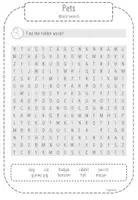 Vorschau - Arbeitsblätter - Pets - Word Search mit Lösungen - Deckblatt