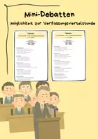 Vorschau - Arbeitsblätter - Mini-Debatten zur Verfassungsviertelstunde - Deckblatt