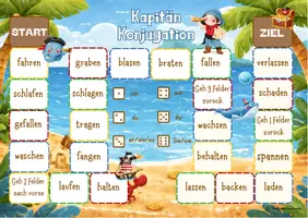 Vorschau - Spiele - Kapitän Konjugation Unregelmäßige Verben/ DaZ & DaF/A1-A2 - Seite 1