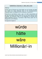Vorschau - Präsentationen/Tafelbilder - Tafelbild Konjunktiv II - wäre, hätte, würde - Deckblatt
