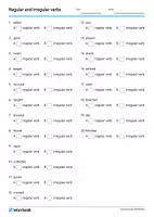 Vorschau - Arbeitsblätter - Regular and irregular verbs_Worksheet - Deckblatt