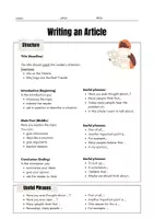 Vorschau - Arbeitsblätter - Englisch Klasse 8 - Writing an Article - Deckblatt
