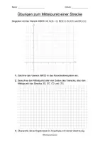 Vorschau - Arbeitsblätter - Übungen zum Mittelpunkt einer Strecke - Deckblatt