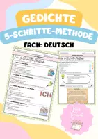 Vorschau - Arbeitsblätter - Gedichte untersuchen: 5-Schritte-Methode - Deckblatt