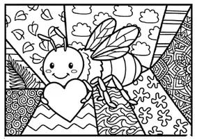 Vorschau - Mal- und Bastelvorlagen - Fröhliche Ausmalbilder | Karten | Popart Bienen | Bienenklasse - Seite 2