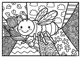 Vorschau - Mal- und Bastelvorlagen - Fröhliche Ausmalbilder | Karten | Popart Bienen | Bienenklasse - Seite 3