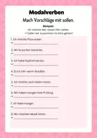 Vorschau - Arbeitsblätter - Modalverben 6: Übungen zu sollen - Deckblatt