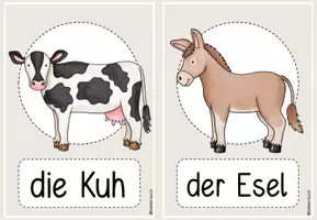 Vorschau - Fördermaterial/Inklusion - Tiere Bild- und Wortkarten DaZ Materialpaket - Seite 1