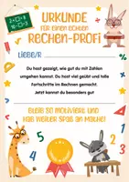 Vorschau - Anderer Materialtyp - Urkunde Mathe Grundschule, Tolle Leistungen im Matheunterricht, Mathe lernen & Rechnen Grundschule - Belohnung für Kinder - Seite 1
