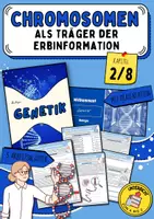 Vorschau - Arbeitsblätter - Chromosomen als Träger der Erbinformation (Definition Chromosomen / Aufbau / Von der Zelle zur DNA / Chromosomensatz / Autosomen / Gonosomen / Karyogramm / Biologie) - Deckblatt