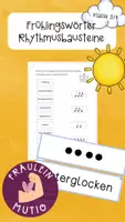 Vorschau - Arbeitsblätter - Frühlingswörter Rhythmusbausteine - Deckblatt