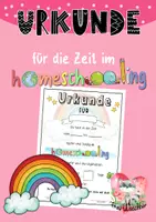 Vorschau - Anderer Materialtyp - Urkunde homeschooling /Fernunterricht für Schüler - Deckblatt
