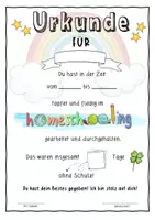 Vorschau - Anderer Materialtyp - Urkunde homeschooling /Fernunterricht für Schüler - Seite 1