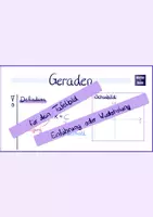 Vorschau - Merkblätter - Tafelbild Einführung "Geraden": Definition und Schaubild - Deckblatt