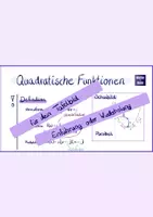 Vorschau - Präsentationen/Tafelbilder - Tafelbild Einführung "Quadratische Funktionen" - Deckblatt