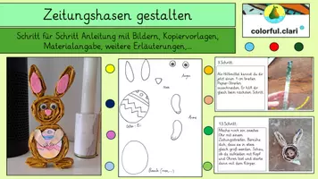 Vorschau - Mal- und Bastelvorlagen - Zeitungshase zu Ostern gestalten - Deckblatt