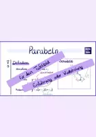 Vorschau - Präsentationen/Tafelbilder - Tafelbild Einführung "Parabeln": Definition und Schaubild - Deckblatt