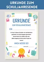 Vorschau - Anderer Materialtyp - Urkunde zur Zeugnisübergabe | Schuljahresende | Abschluss Schuljahr | Motivation & Belohnung zum Zeugnis - Deckblatt