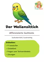 Vorschau - Arbeitsblätter - Der Wellensittich - Differenzierte Sach- und Lesetexte - Deckblatt