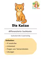 Vorschau - Arbeitsblätter - Die Katze - Differenzierte Sach- und Lesetexte - Deckblatt