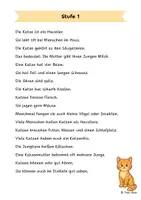 Vorschau - Arbeitsblätter - Die Katze - Differenzierte Sach- und Lesetexte - Seite 1