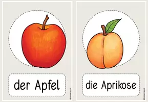 Vorschau - Präsentationen/Tafelbilder - Obst Bild- und Wortkarten DaZ Anfangsunterricht - Seite 1