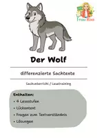 Vorschau - Arbeitsblätter - Der Wolf - Differenzierte Sach- und Lesetexte - Deckblatt