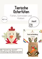 Vorschau - Mal- und Bastelvorlagen - Tierische Ostertüten | Verpackung | Kunst zu Ostern (Klasse 1-4) - Deckblatt