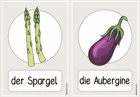 Vorschau - Präsentationen/Tafelbilder - Gemüse Bild- und Wortkarten DaZ Anfangsunterricht - Seite 1