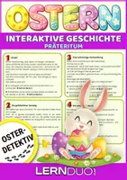Vorschau - Stationenlernen - Ostergeschichte Präteritum A2 | Interaktive Geschichte Deutsch DaF/DaZ - Deckblatt