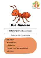Vorschau - Arbeitsblätter - Die Ameise - Differenzierte Sach- und Lesetexte - Deckblatt