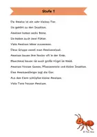 Vorschau - Arbeitsblätter - Die Ameise - Differenzierte Sach- und Lesetexte - Seite 1