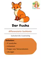 Vorschau - Arbeitsblätter - Der Fuchs - Differenzierte Sach- und Lesetexte - Deckblatt