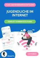 Vorschau - Arbeitsblätter - Jugendliche im Internet – Komplette Unterrichtsstunde - Deckblatt