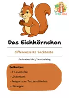 Vorschau - Arbeitsblätter - Das Eichhörnchen - Differenzierte Sach- und Lesetexte - Deckblatt