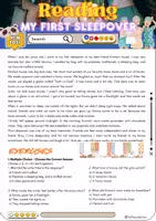 Vorschau - Arbeitsblätter - Reading Comprehension My first Sleepover - Grade 6 - Deckblatt
