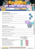 Vorschau - Arbeitsblätter - Reading Comprehension My first Sleepover - Grade 6 - Seite 1
