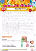 Vorschau - Arbeitsblätter - Reading Comprehension School Lunches Worldwide - Grade 6 - Deckblatt