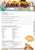 Vorschau - Arbeitsblätter - Reading Comprehension School Dogs - Grade 6 - Seite 1
