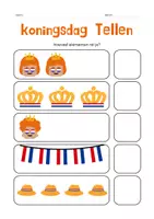 Voorbeeld - Koningsdag Tellen Werkblad 1 tm 5 - Voorblad